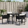 vidaXL Patio Chairs with Cushions 4 pcs Black Poly Rattan - 4 of 4