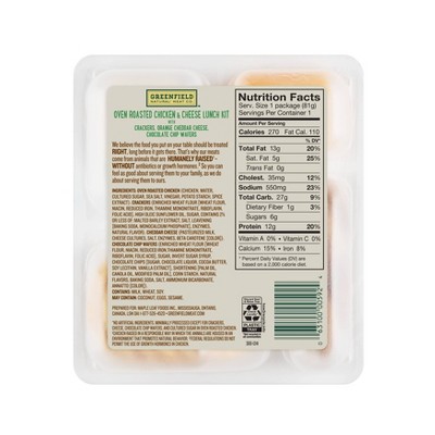 Greenfield Natural Meat Co. Oven Roasted Chicken Breast Boneless Sliced Lunch Kit - 2.9oz