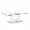 Rectangular Modern Stylish Coffee Table, Glass Table, With Tempered Glass Tabletop And Wooden Mdf Legs - 3 of 4