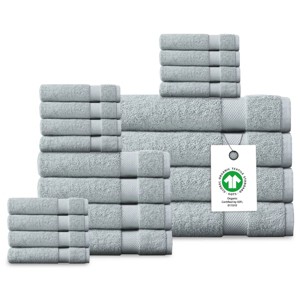 Delara Organic Cotton Luxuriously Plush Bath Towel Set, GOTS & Oeko-TEX Certified, Soft, Quick Dry & Ultra-Absorbent - 1 of 4