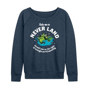 Women's - Disney - Peter Pan Lightweight French Terry Wide Neck Long Sleeve Shirt - 1 of 4
