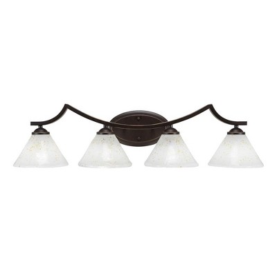 Toltec Lighting Zilo 4 - Light Vanity in  Dark Granite with 7" Gold Ice Shade