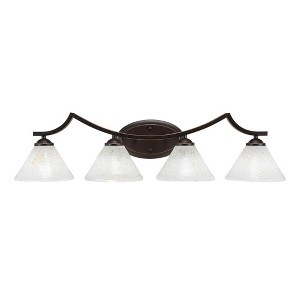 Toltec Lighting Zilo 4 - Light Vanity in  Dark Granite with 7" Gold Ice Shade - 1 of 1