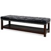 TUYOHW 60" Upholstered Bench with Shelf,PU Leather End of Bed Bench with Nailhead Trim,Tufted Storage Bench for Bedroom Entryway - 4 of 4