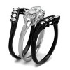 Slickblue Women’s Marquise Ring Set, Clear CZ, Stainless Steel, Elegant Two-Tone Black Design, Sizes 5-10 - 4 of 4