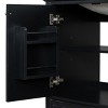 ChicFurnit Bathroom Storage Cabinets Bathroom Floor Storage Cabinet Functional Bathroom Cabinet with Drawer for Bathroom, Black, 29.5"*17.8"*33.8" - 4 of 4
