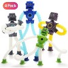 Telescopic Suction Cup Robot Toy 4-Pack | Shape-Changing Tube Fidget Toys for Kids, Easter Basket Stuffers for Girls & Boys - 3 of 4