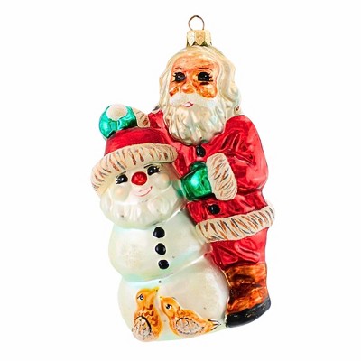 Christopher Radko Company 6.5 Inch Frosty & Santa Ornament Christmas Snowman Tree Ornaments