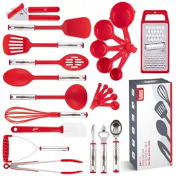Kaluns Kitchen Utensils Set, 24 Piece Nylon and Stainless Steel Cooking Utensils, Dishwasher Safe and Heat Resistant Kitchen Tools
