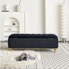 TUYOHW 47" Velvet Storage Ottoman with Safety Hinge,Gold Embroidery Tufted End of Bed Bench,Ottoman Bench for Living Room,Bedroom,Entryway - 2 of 4
