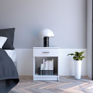 NicBex Modern Minimalist Nightstand with Drawer and Open Storage Shelf Bedside Table End Table for Bedroom, Living Room - 1 of 4