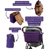 Deluxe Stroller Caddy Organizer – Insulated, Machine-Washable with Crossbody Strap, Storage Pockets & Luggage Sleeve – by Sarah Wells Purple - 3 of 4