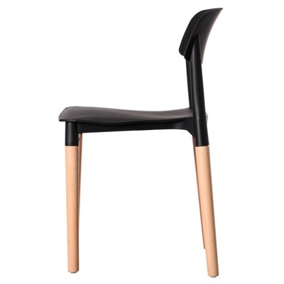 High Black Wood Side Chair with Modern Design