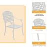CLIHOME Outdoor Patio Flower Shaped Backrest Hollow Cast Aluminum Dining Chair(Set of 2) - 3 of 4