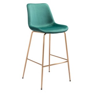 Zuo Tony Barstool Green & Gold - 1 of 4