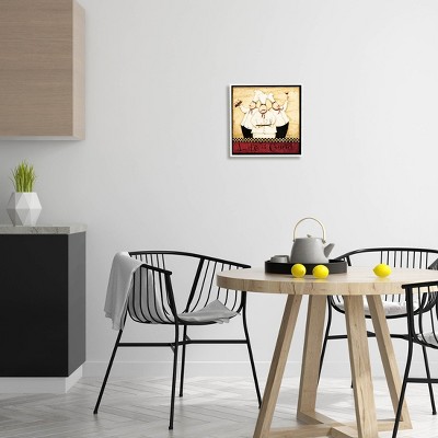 Life Is Good Vintage Chefs White Framed Canvas Print, 12 x 12