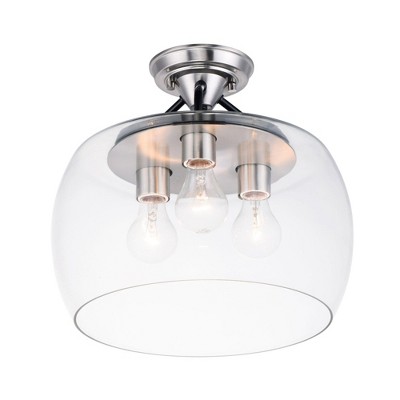 Maxim Lighting Goblet 3 - Light Semi-Flush Mount in  Black/Satin Nickel