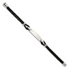 Chisel Stainless Steel Polished Black Woven Leather 8.5" ID Bracelet - 4 of 4