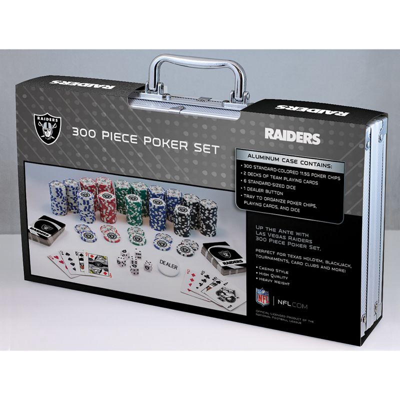 MasterPieces Casino Style 300 Piece Poker Chip Set - NFL Las Vegas Raiders, 5 of 9