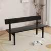 Black Bench, Wooden Dining Bench，For Outdoor, Dining Room, Bedroom With Backrest - 2 of 4