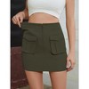 Womens High Wasit Cargo Skirts Bodycon Mini Skirts with Pockets Solid Stretchy Skirts with Plain Hem - image 4 of 4