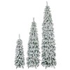 Resenkos 3-Piece Slim Flocked Christmas Tree Set with 520 LED Lights and 11 Dynamic Lighting Modes, White Green - 4 of 4