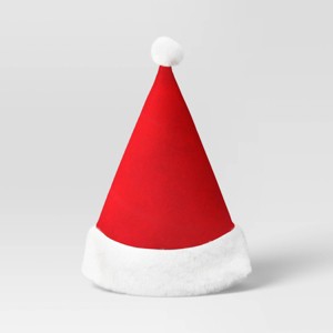 17" Faux Fur Classic Santa Christmas Costume Hat - Wondershop™ Red/White - 1 of 3