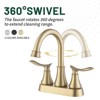 Cobbe 2-Handle 4-Inch Brushed Gold Bathroom Faucet, Bathroom Vanity Sink Faucets with Pop-up Drain and Supply Hoses - 4 of 4