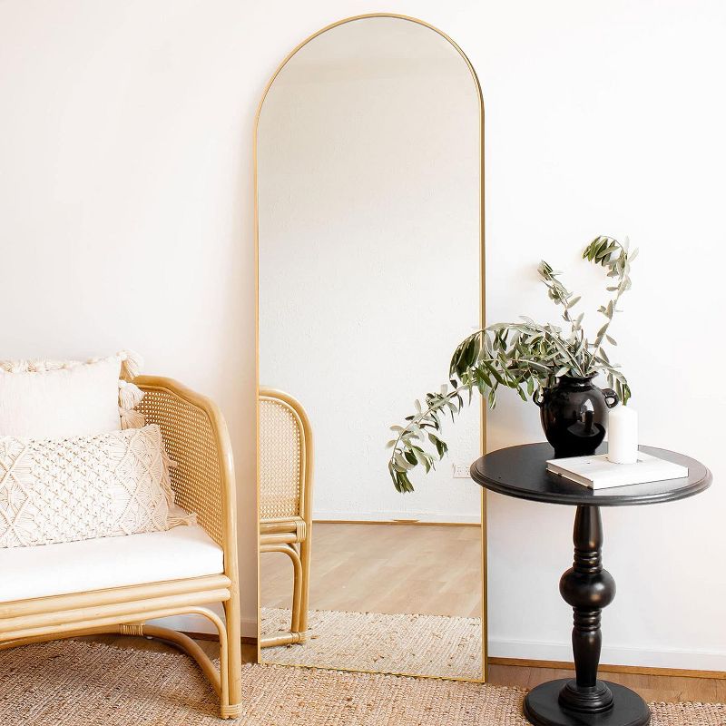 Muse Oversize Floor Mirror,Arch Full Length Mirror With Aluminum Alloy Framed Full Length Mirror for Hanging or Standing-The Pop Home, 5 of 9