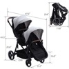 Double Stroller for Infants and Toddlers, Reversible Pushchair Bassinet Pram with Large Storage Basket - 2 of 4