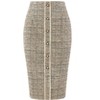Hobemty Women's Tweed High Waist Button Decor Knee Length Pencil Skirts - 3 of 4