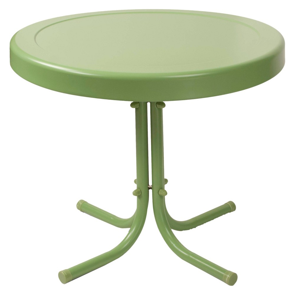 Photos - Garden Furniture Crosley Retro Metal Patio Side Table Pastel Green Satin 