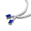 Guili Sterling Silver Two-Stone Tennis Chain Collar Necklace in Green, Red, Yellow, White, or Blue—Sleek, Modern, and Sophisticated. - 2 of 3