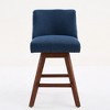 Counter Height Swivel Barstools, 26'' H Seat Height Upholstered Bar Stools Set of 2, Fabric - 4 of 4