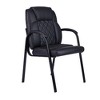 VECELO PU Leather Office Guest Chairs Set of 2/4, Upholstered Ergonomic Stationary Side Chairs with Padded Armrests, Black - 3 of 4