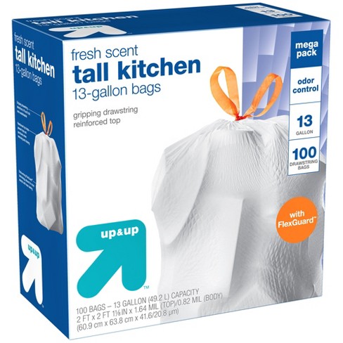 Details about   Trash Bags Garbage 8 Gallon Tie Drawstring Tall Kitchen Fresh Clean 60 Bags 