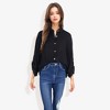 Anna-Kaci Women's Long Sleeve Button-Down Shirt with Roll-Up Sleeves and Front Pocket Casual Loose Fit Blouse - 2 of 4