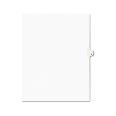 Avery-Style Legal Exhibit Side Tab Dividers 1-Tab Title L Ltr White 25/PK 01412