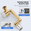 1440° Rotating Faucet Extender with 9 Filters, 2-Mode Brass Aerator for Kitchen/Bathroom, Toddler-Friendly Face Wash & Multi-Adapter Extension - 4 of 4