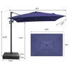 Pellebant 9x11FT Cantilever Umbrella Outdoor 360 Degree Rotation Offset Umbrella 6 Heights Adjustable with Base Black - 3 of 4