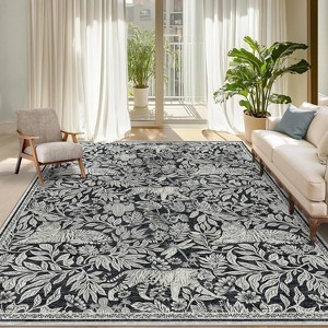 Acekool Modern Area Rug, Washable Low Pile Non Slip Soft Foldable Carpet Mat for Living Room Bedroom Office, Easy Care - 1 of 3