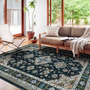 Modern Washable Area Rug for Living Room, Soft Floor Rug with Non Slip Backing, Low Pile Stain Resistant Indoor Carpet for Home Office - 1 of 4