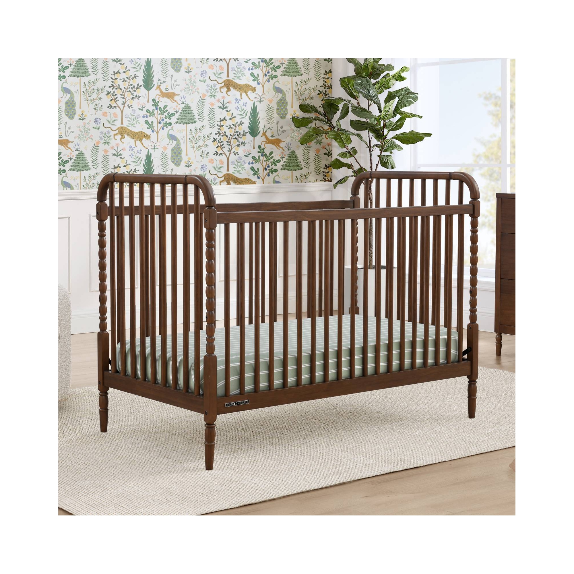 Delta Children Serena 4-in-1 Convertible Crib - Teak Brown