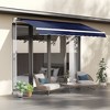 PAGED Retractable Awning Aluminum Frame for Door Entrance Adjustable Protection with Manual Crank Handle for Deck, Yard - 2 of 4