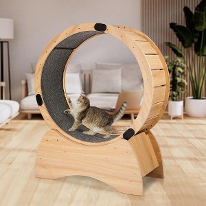 Cat Exercise Wheel, Cat Treadmill with Carpeted Runway, Running, Spinning, and Scratching Fun, Cat Running Wheel for Physical Activity and Reducing - 1 of 4