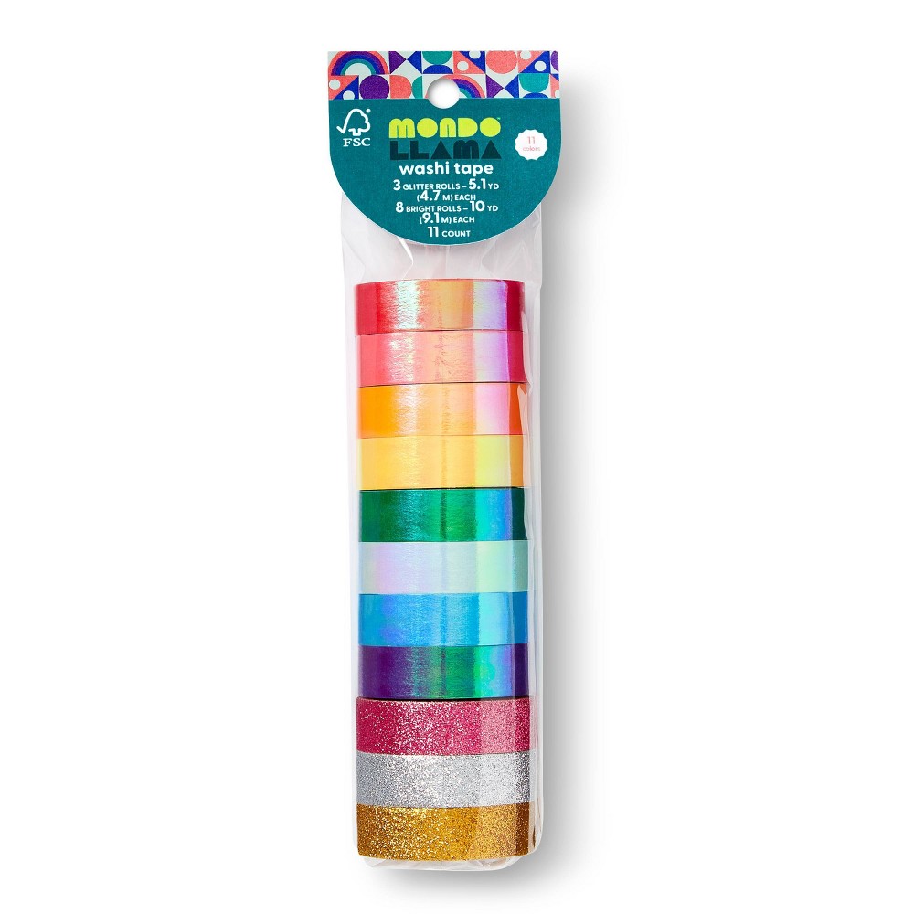 Photos - Creativity Set / Science Kit 11pk Bright Glitter Washi Tape - Mondo Llama™