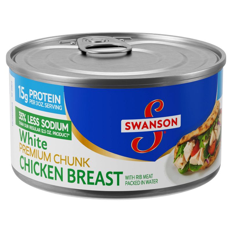 Swanson 35% Less Sodium Canned Chicken - 12.5oz, 1 of 16