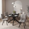 LeisureMod Ravenna 5-Piece Dining Set 63" Rectangular Dining Table with Ebony MDF Top and 4 Leather Side Chairs - 2 of 4