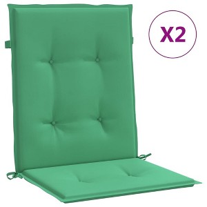 vidaXL Set of 2 Garden Lowback Chair Cushions - Green - 100% Polyester Oxford Fabric - Exterior Seating Upgrade - Includes California Prop 65 Warning - 1 of 4