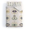 Deny Designs Queen Cat Coquillette Evil Eye Collection Duvet Cover and Pillow Shams White: Abstract Non-Woven Comforter Set - 2 of 4